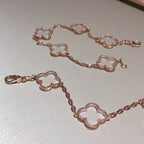 [Timi]New CLOVER 5 MOTIF ROCK CRYSTAL BRACELET