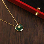 TimiAMULETTE GOLD MALACHITE NECKLACE