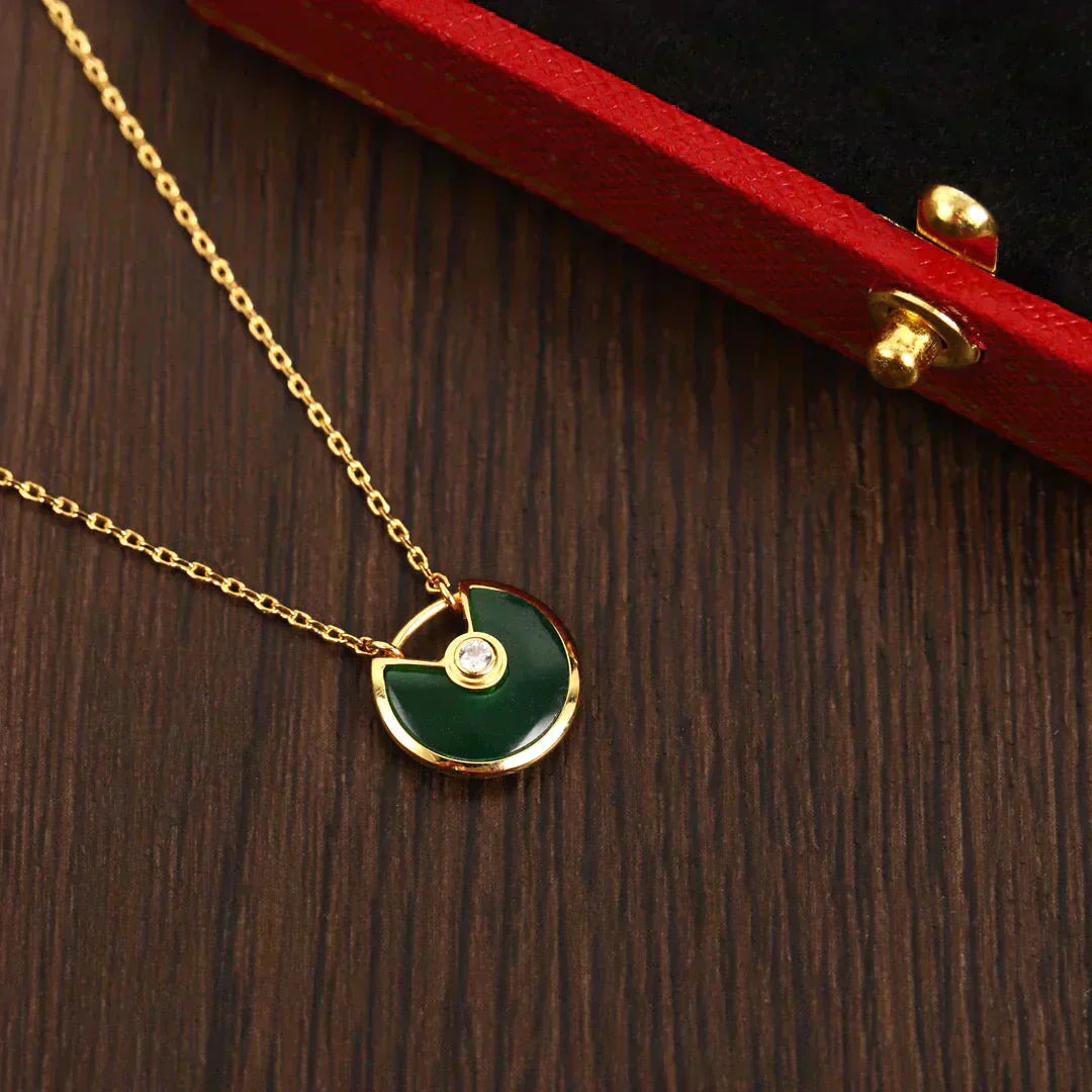TimiAMULETTE GOLD MALACHITE NECKLACE