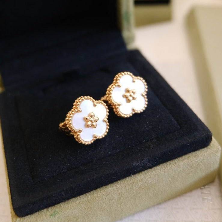 TimiLUCKY PINK GOLD WHITE MOP EARRINGS