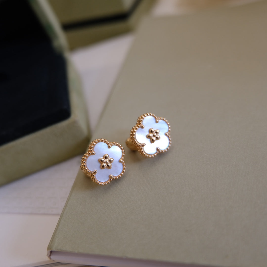 TimiLUCKY PINK GOLD WHITE MOP EARRINGS