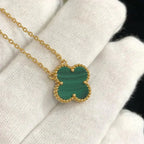 TimiCLOVER 15MM MALACHITE SINGLE FLOWER  NECKLACE