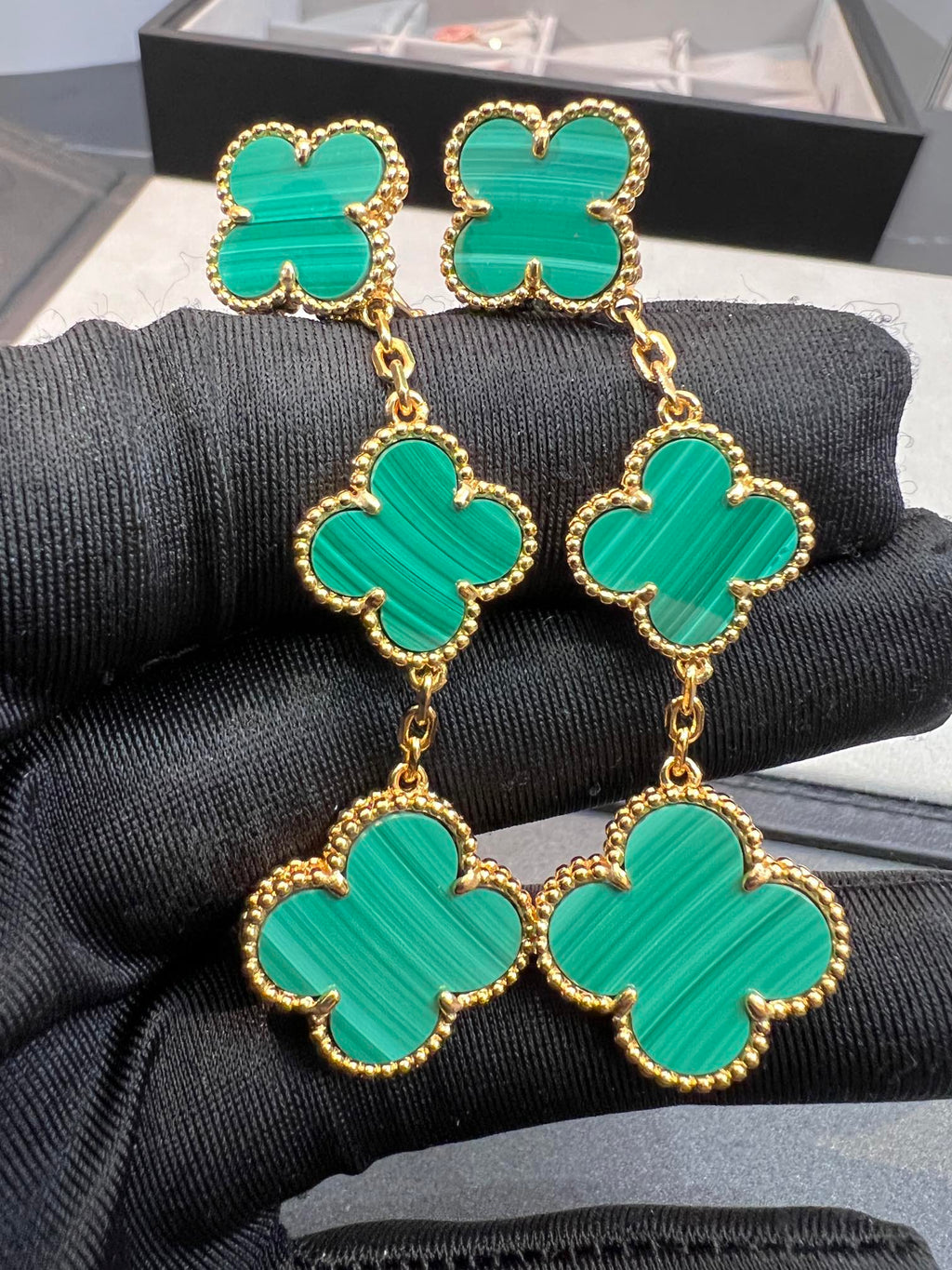 TimiCLOVER MALACHITE 3 MOTIFS GOLD