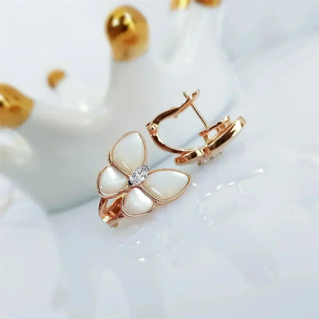 TimiBUTTERFLY MOP DIAMOND EARRINGS