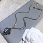 TimiCLOVER 25MM GOLD DARK MOP BIG CLOVER NECKLACE