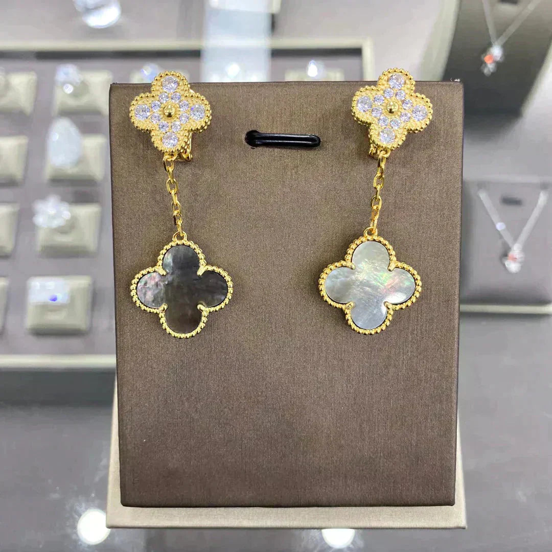 ¡®Timi¡¯CLOVER  2 MOTIFS  DIAMOND  EARRINGS (MULTIPLE CHOICESç´