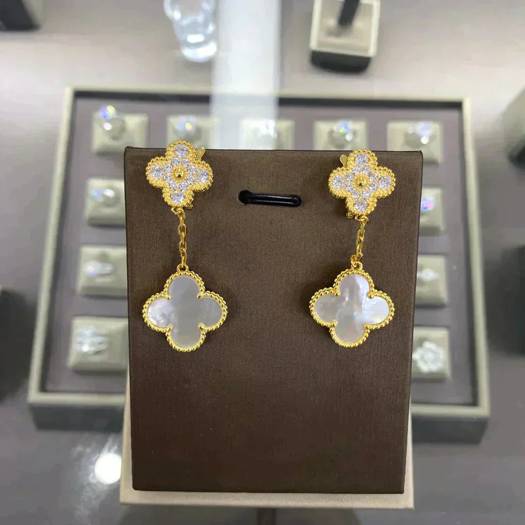 ¡®Timi¡¯CLOVER  2 MOTIFS  DIAMOND  EARRINGS (MULTIPLE CHOICESç´