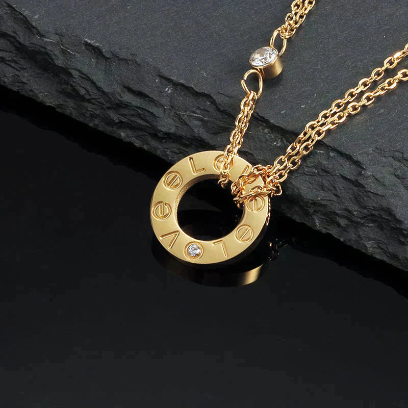 TimiLOVE NECKLACE 16MM 2 DIAMONDS