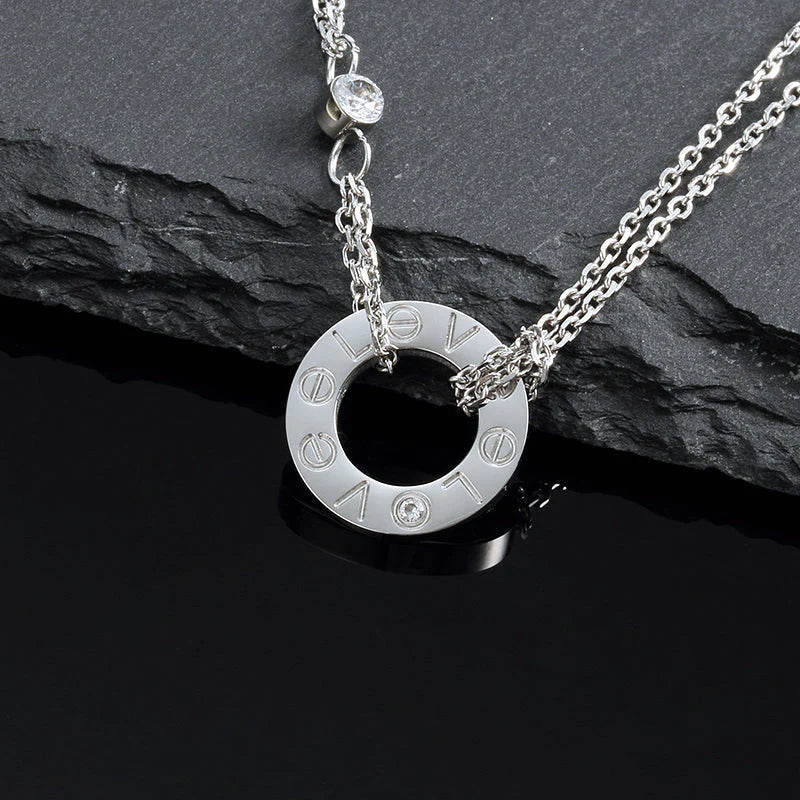 TimiLOVE NECKLACE 16MM 2 DIAMONDS