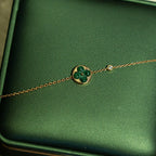 TimiSUN MALACHITE 1 DIAMOND PINK GOLD BRACELET