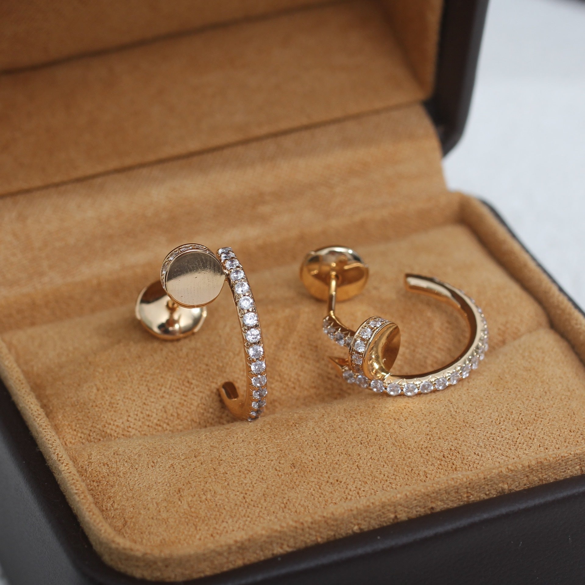 TimiJUSTE EARRINGS 12.75MM PINK GOLD DIAMOND