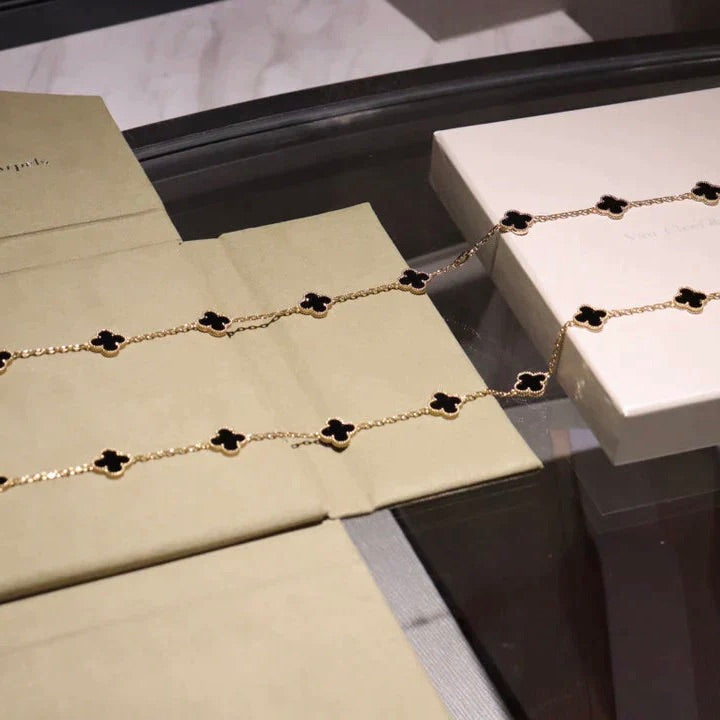 TimiCLOVER 20 MOTIFS ONYX NECKLACE
