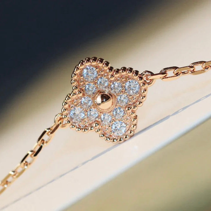 TimiCLOVER 20 MOTIFS DARK MOP DIAMOND  NECKLACE