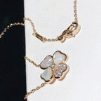 TimiCLOVER MOP DIAMOND ROSE GOLD NECKLACE
