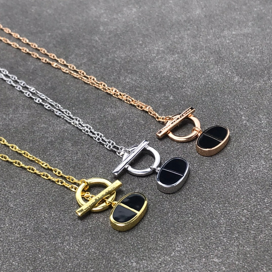 TimiCHAINE VERSO BLACK CERAMIC  NECKLACE