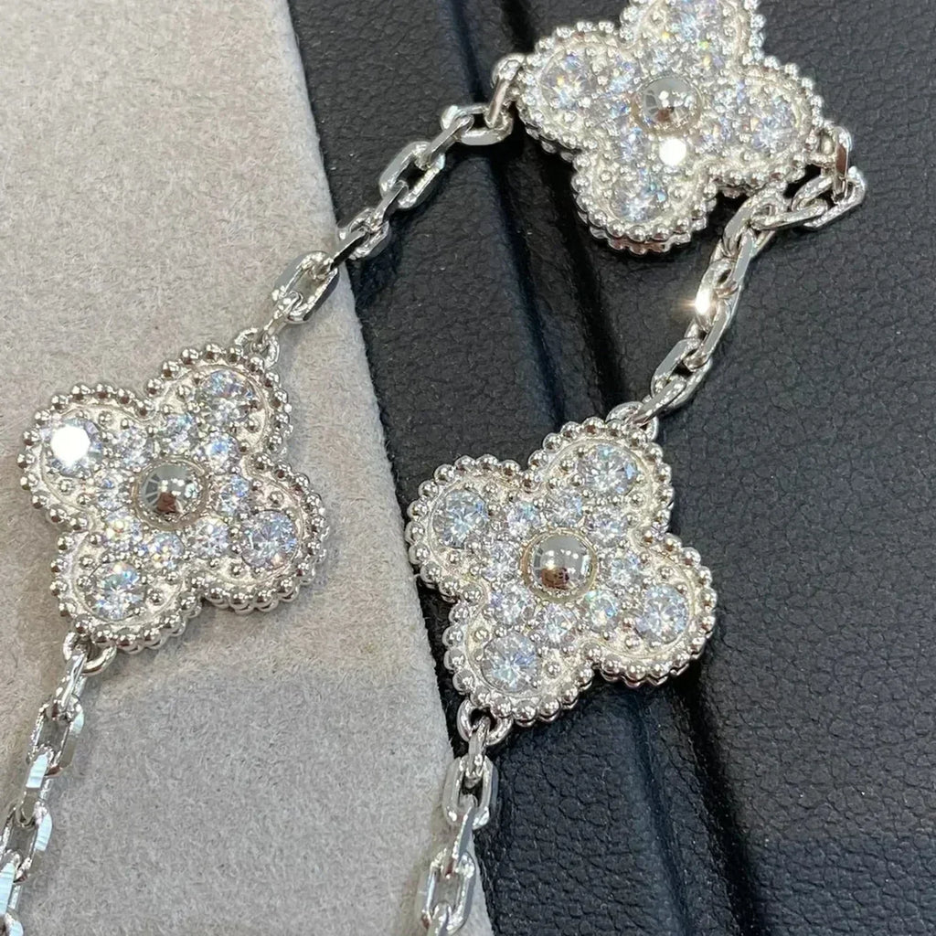 [Timi] New  CLOVER 5 MOTIF FULL DIAMOND BRACELET COLLECTION