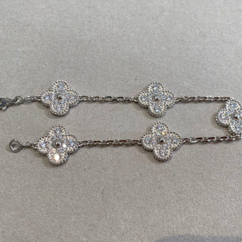 [Timi] New  CLOVER 5 MOTIF FULL DIAMOND BRACELET COLLECTION