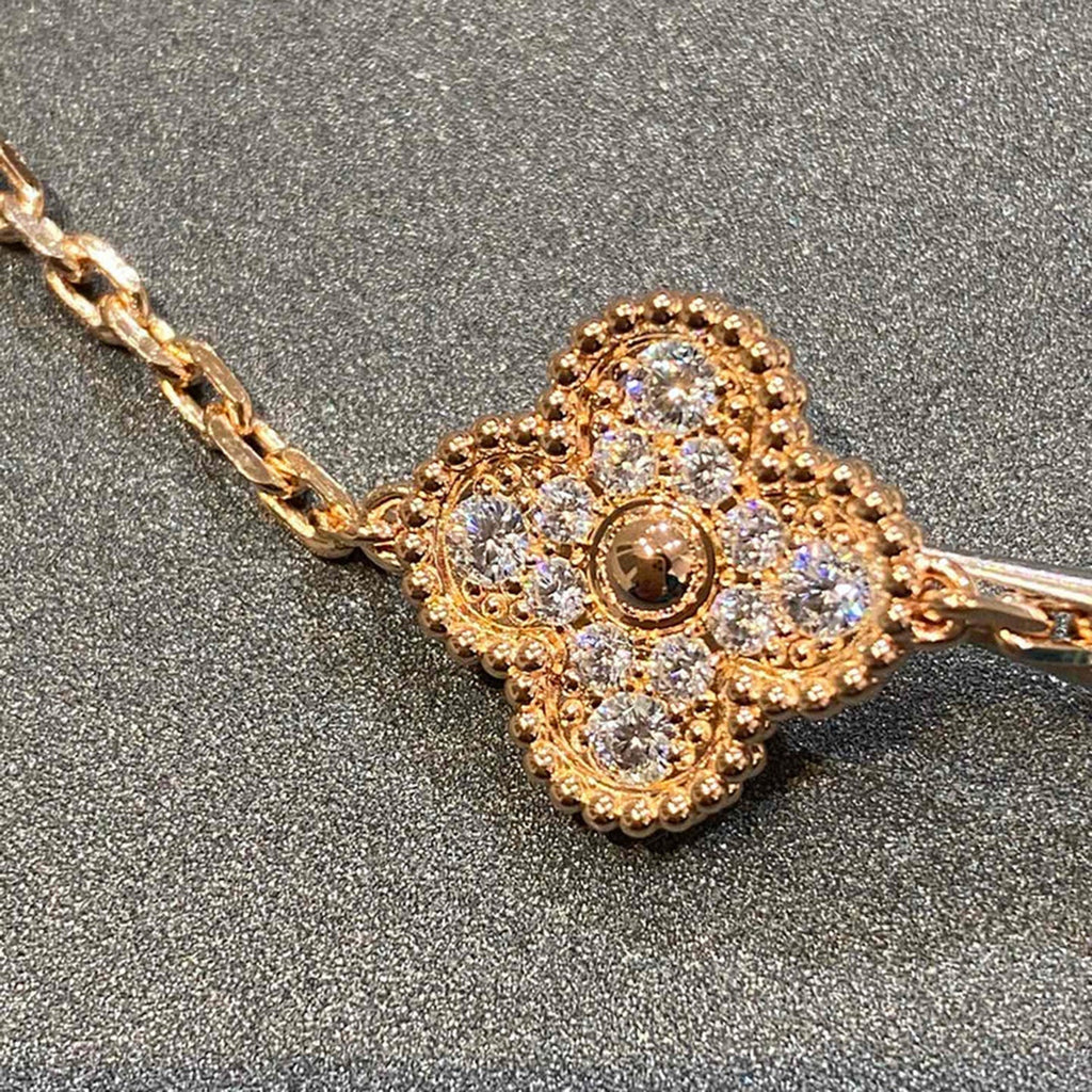 [Timi] New  CLOVER 5 MOTIF FULL DIAMOND BRACELET COLLECTION