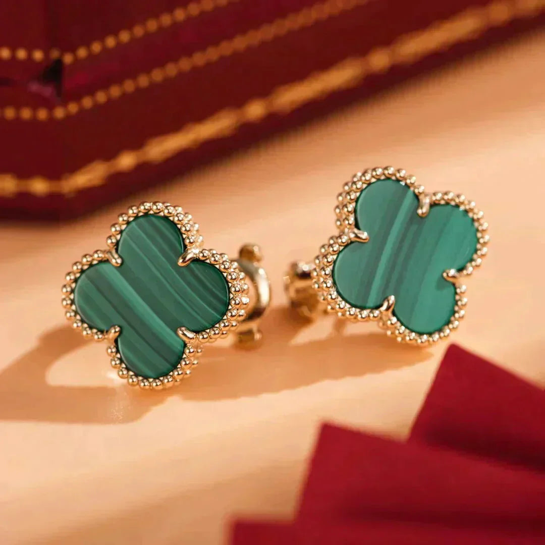 ¡®Timi¡¯CLOVER MEDIUM 1 MOTIFS MALACHITE  EARRINGS
