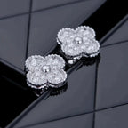 TimiCLOVER 1 MOTIFS DIAMOND STUD EARRINGS SILVER