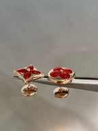 TimiSTAR AND SUN PINK GOLD CARNELIAN STUD EARRINGS
