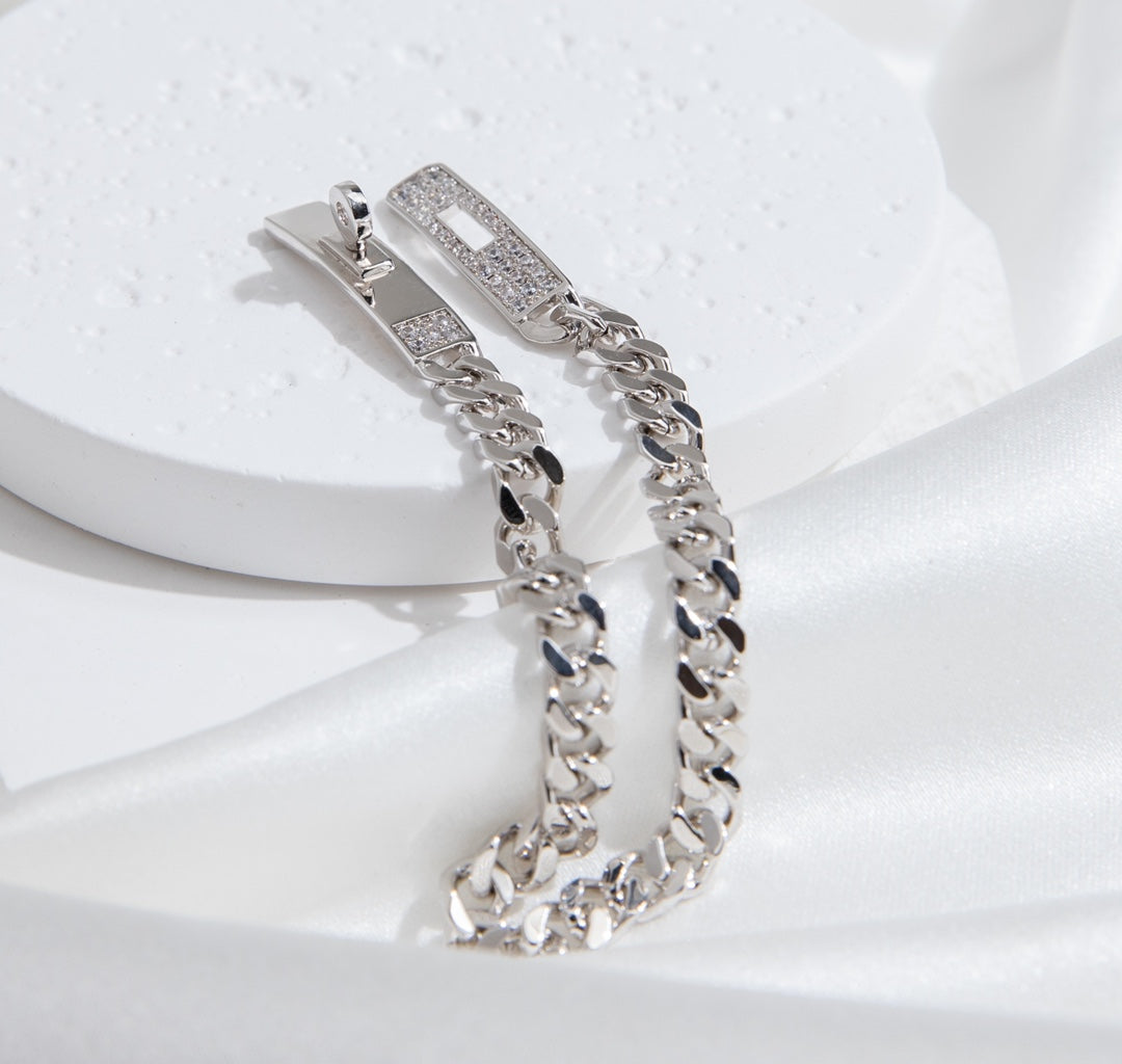 TimiKELLY CHAIN SILVER DIAMOND BRACELET