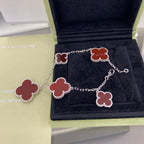 ¡®Timi¡¯CLOVER 5 MOTIFS SIVLER CARNELIAN BRACELET