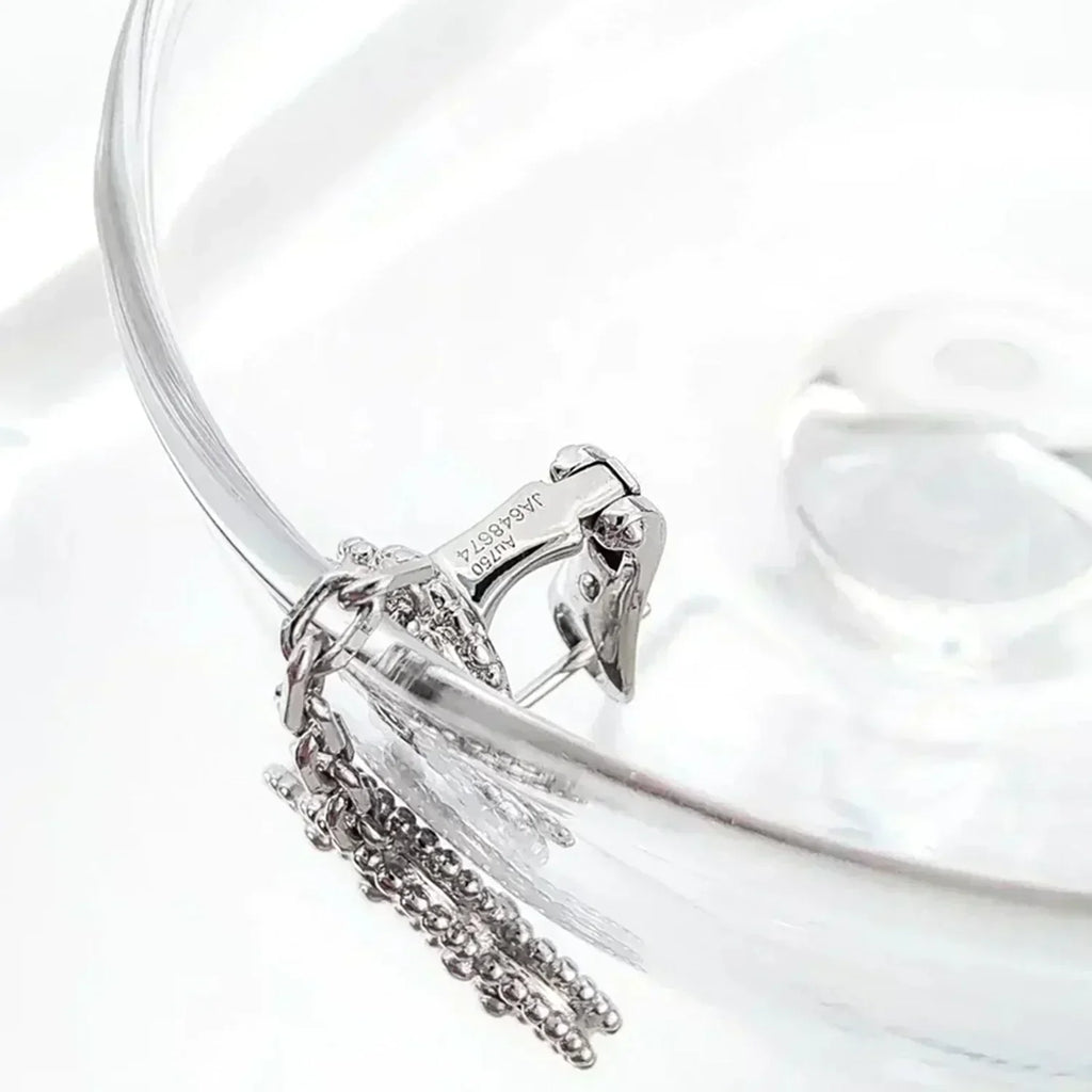 TimiCLOVER 2 MOTIFS  DIAMOND ONYX EARRINGS SILVER