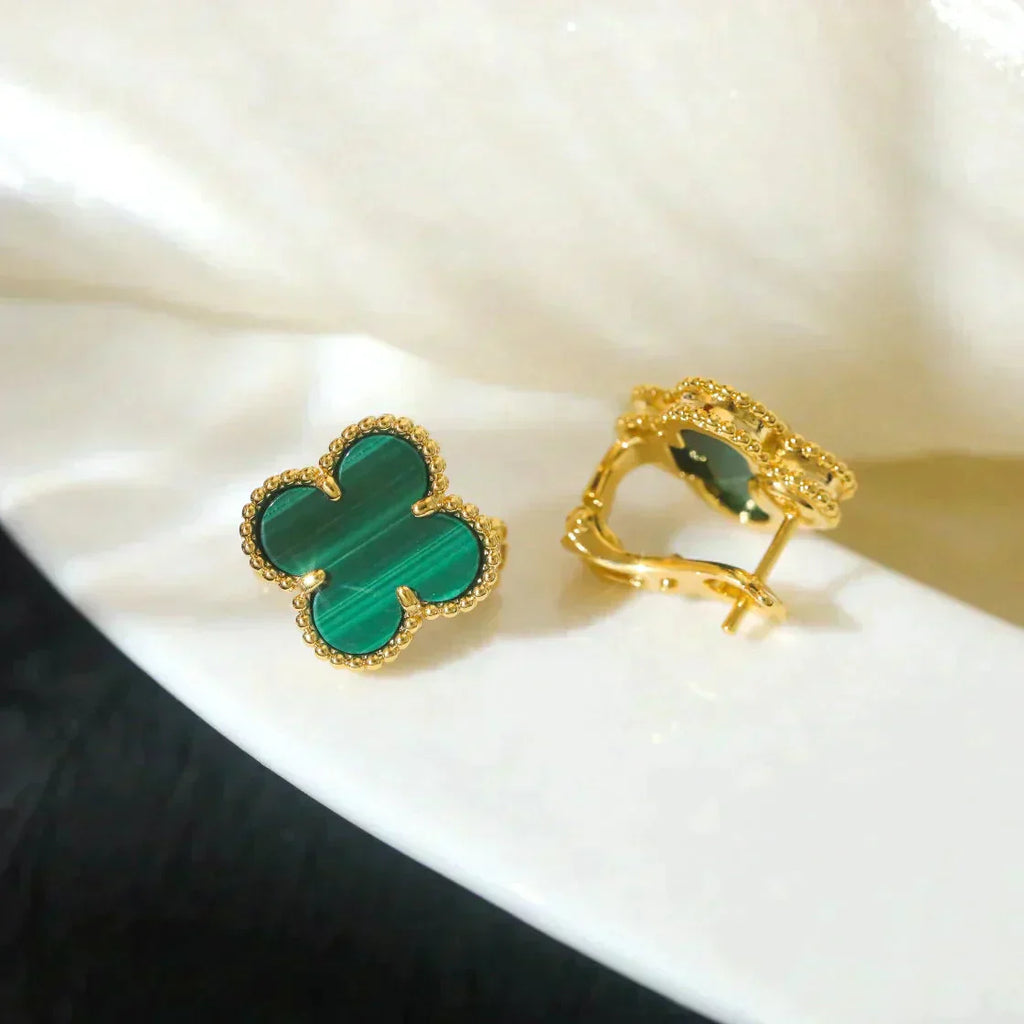 TimiCLOVER MEDIUM 1 MOTIFS MALACHITE  EARRINGS