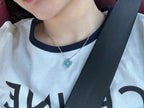 TimiCLOVER 1 DIAMOND LIGHT BLUE SILVER NECKLACE
