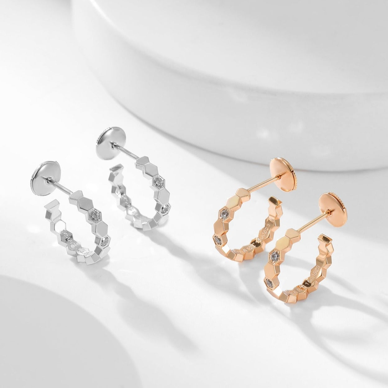 TimiBEE LOVE DIAMOND HOOP EARRINGS