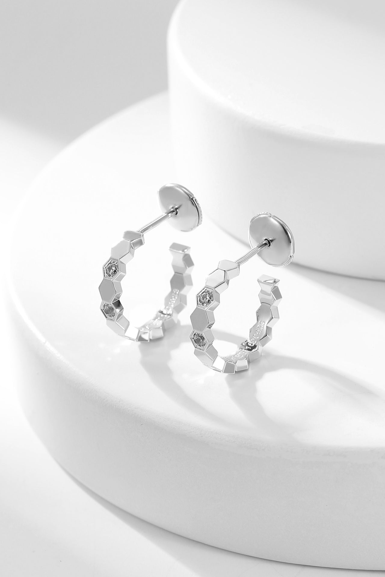 TimiBEE LOVE DIAMOND HOOP EARRINGS