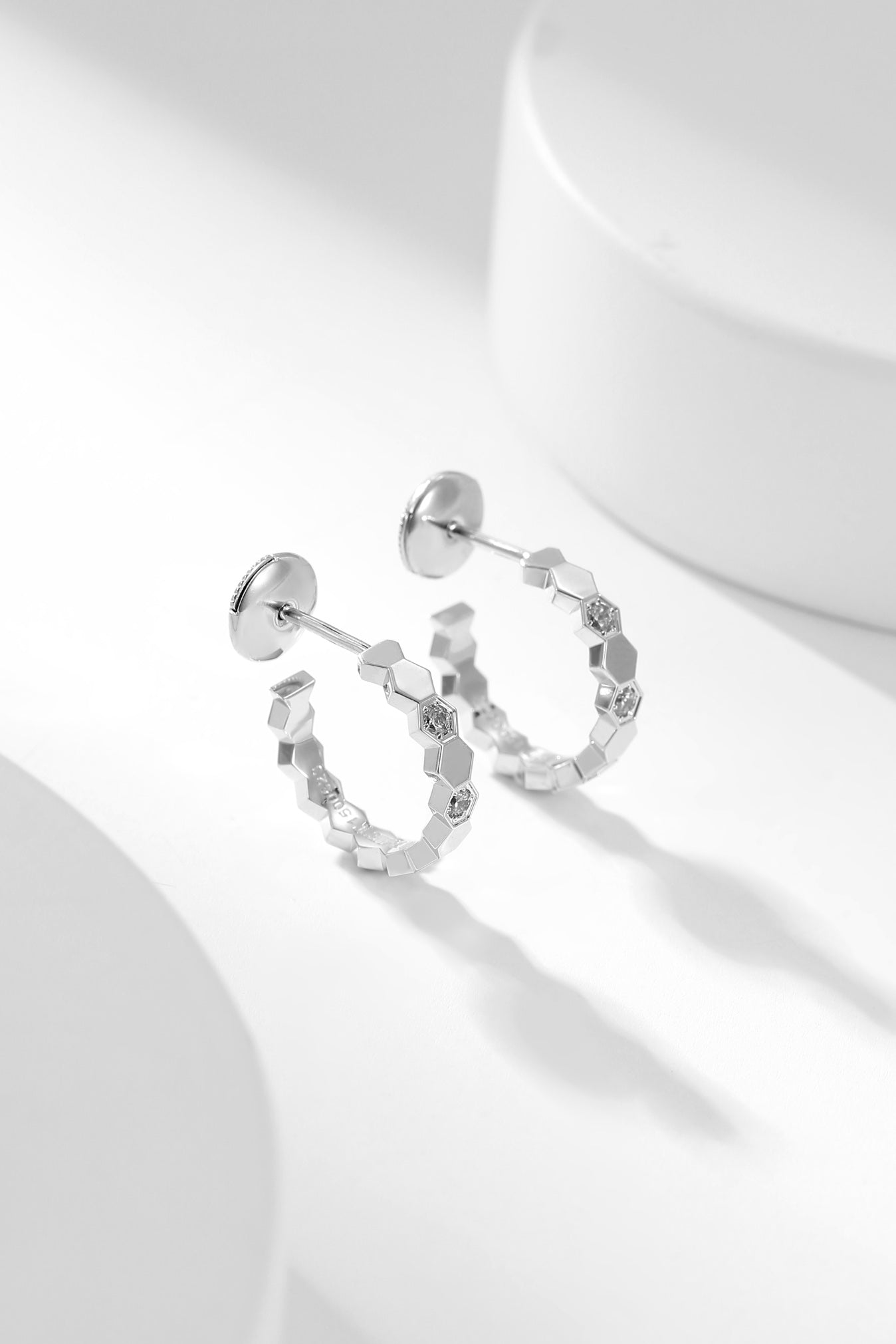 TimiBEE LOVE DIAMOND HOOP EARRINGS
