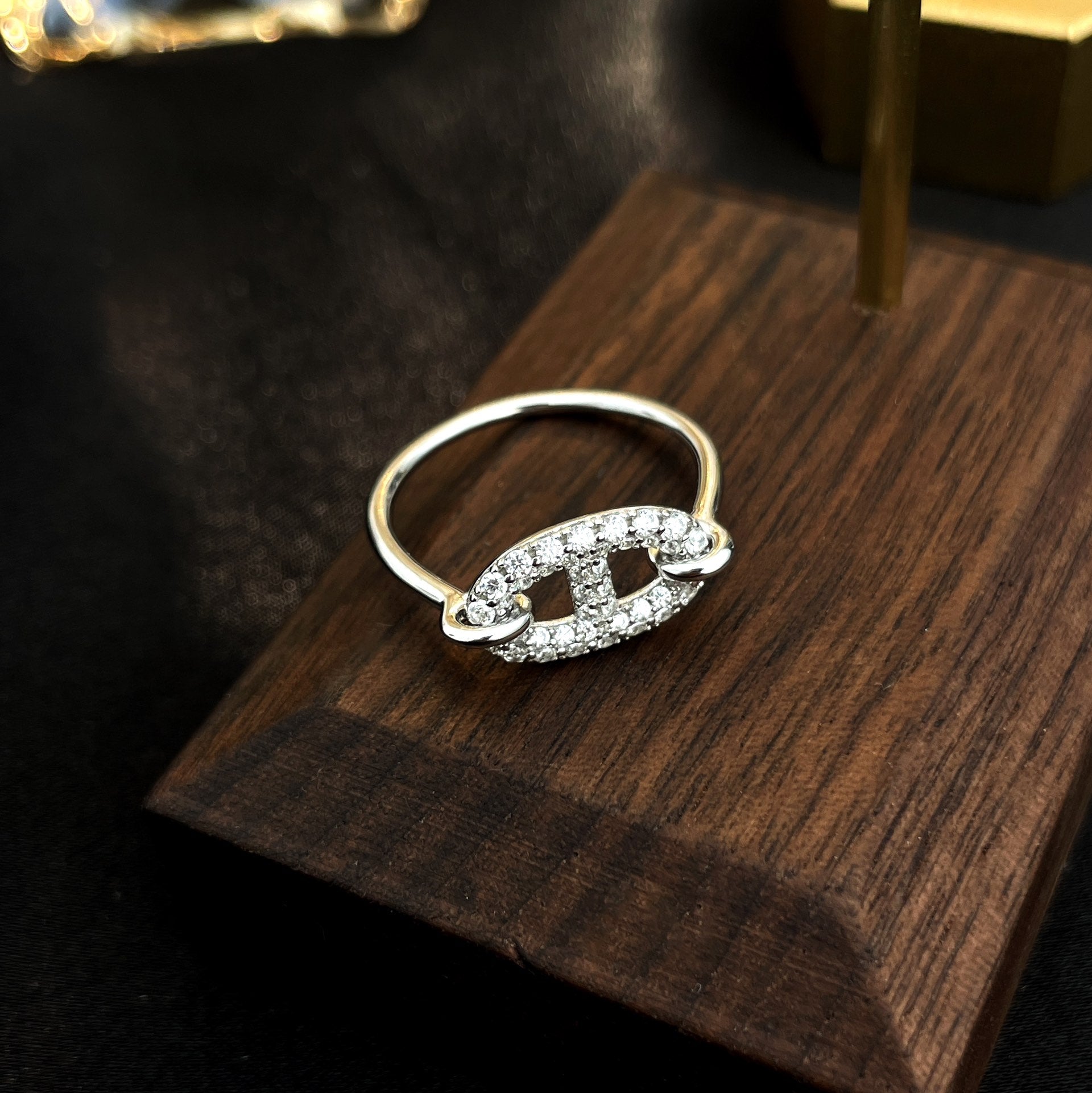TimiRONDE SMALL SILVER DIAMOND RING