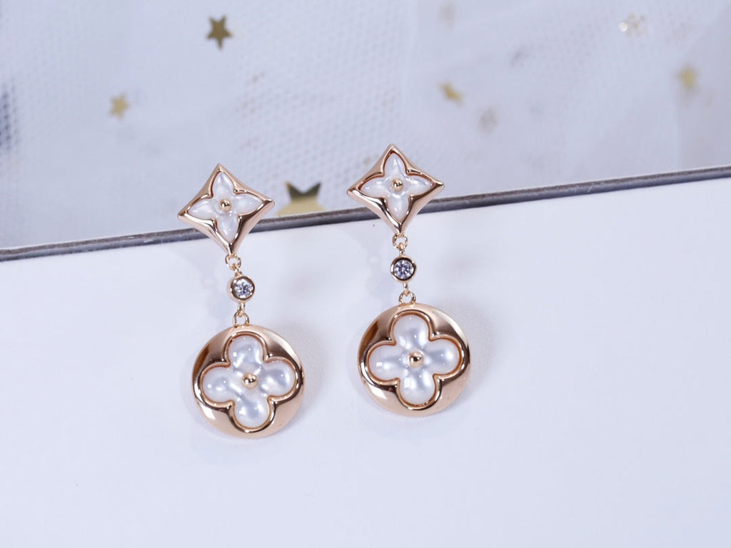 TimiSTAR AND SUN PINK GOLD MOP DROP EARRINGS
