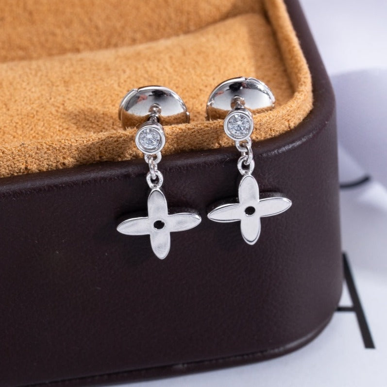 TimiVIDYLLE SILVER DIAMOND MINI DROP EARRINGS