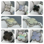 TimiCLOVER 16 MOTIF CHALCEDONY MOP SILVER NECKLACE