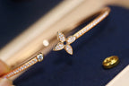 TimiIDYLLE PINK GOLD OPEN BRACELET DIAMOND PAVED