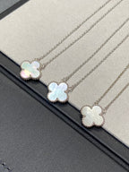 TimiCLOVER MEDIUM SILVER WHITE MOP NECKLACE