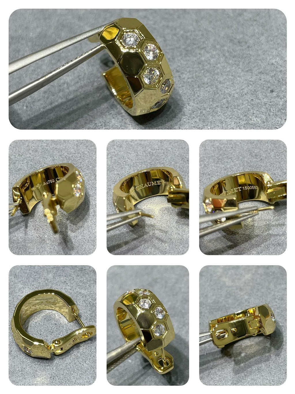 TimiBEE LOVE DIAMOND HOOP EARRINGS
