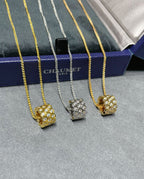 TimiBEE LOVE DIAMOND PAVED 3 ROW NECKLACE