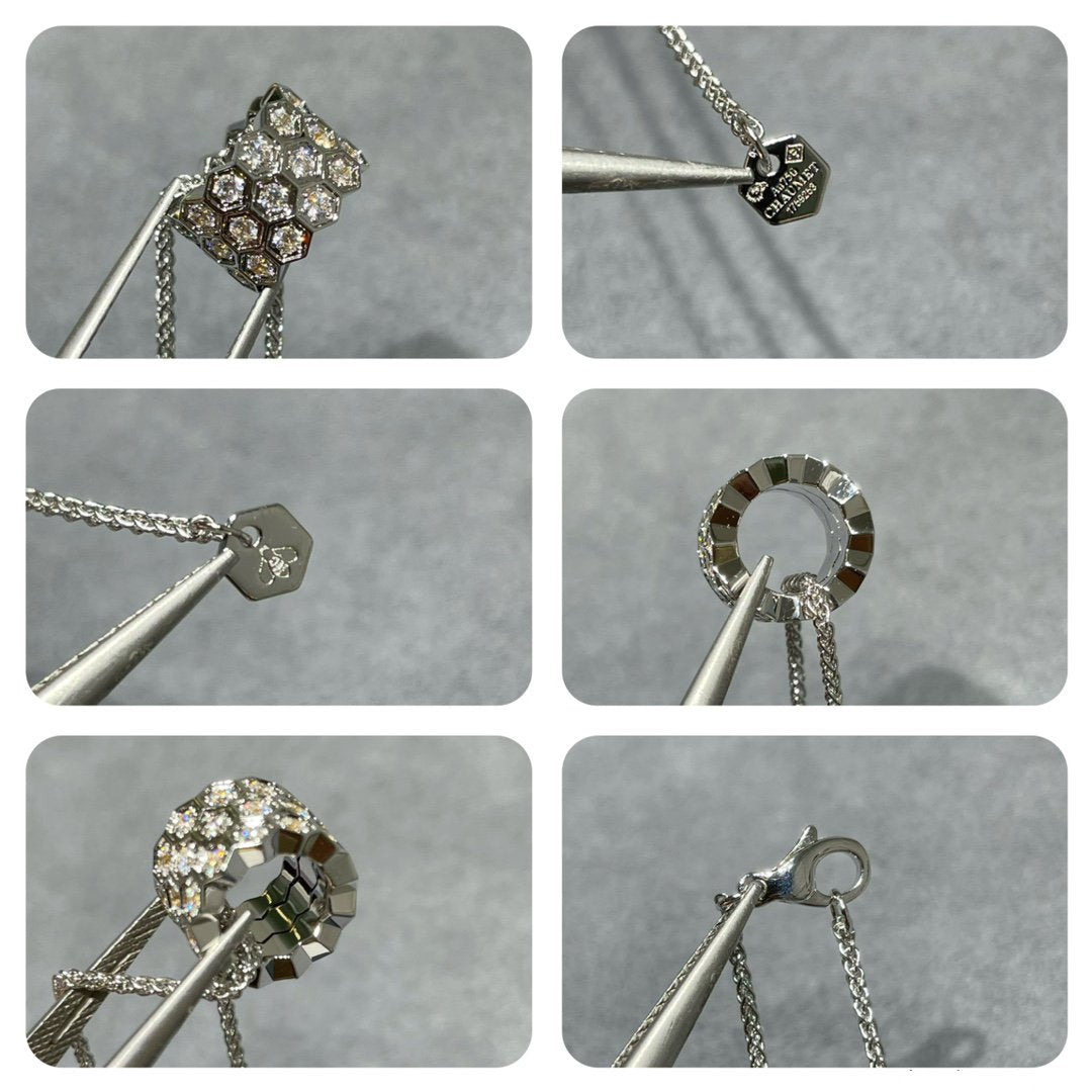 TimiBEE LOVE DIAMOND PAVED 3 ROW NECKLACE