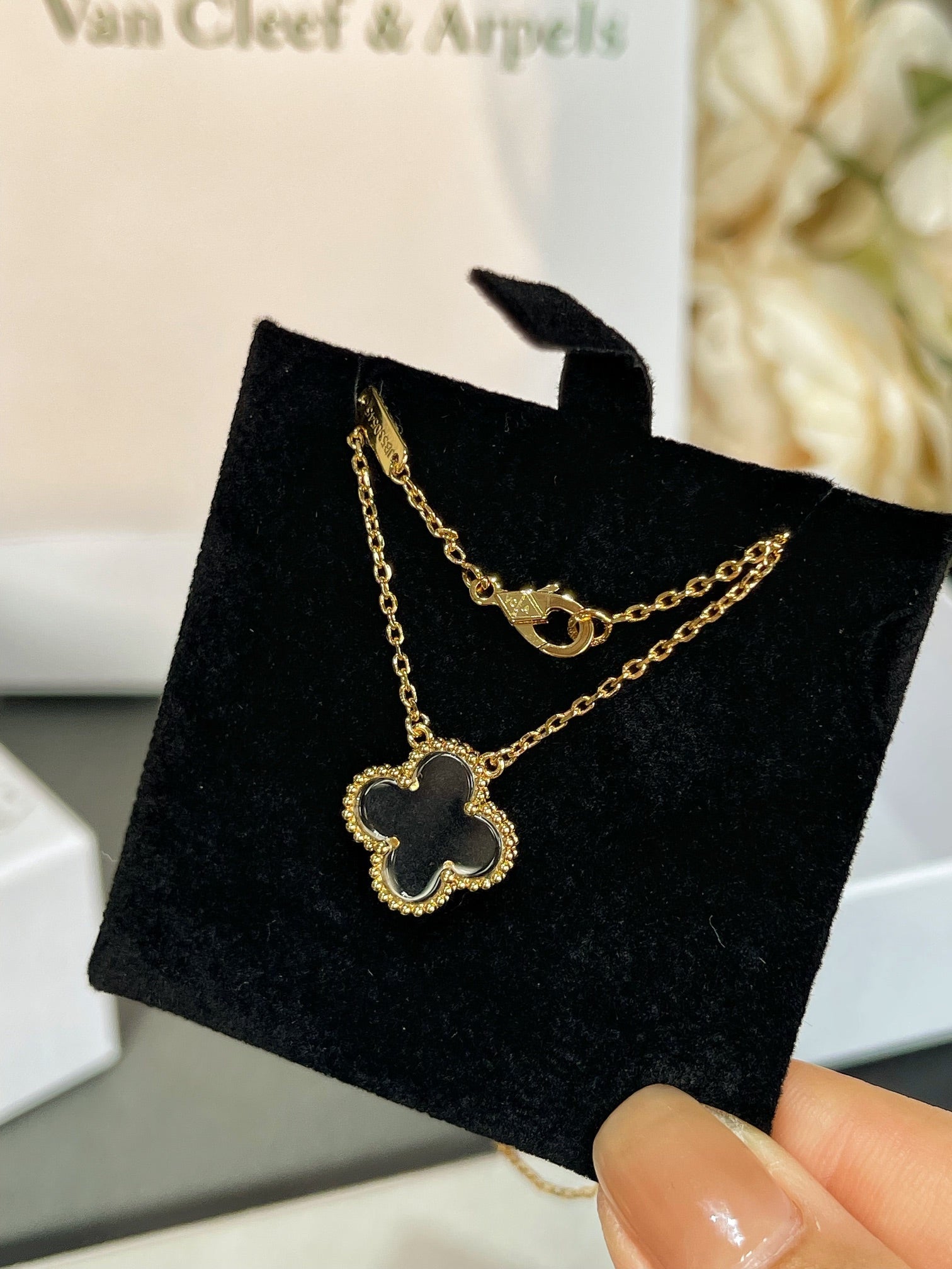 ¡®Timi¡¯CLOVER ROCK CRYSTAL ROSE GOLD NECKLACE