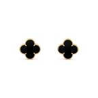 TimiCLOVER MEDIUM 1 MOTIFS  ONYX STUD EARRINGS