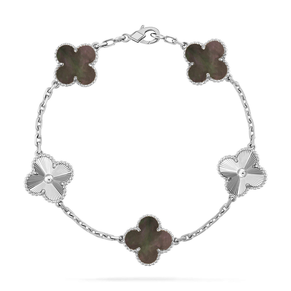 [Timi]New CLOVER 5 MOTIF GRAY MOP BRACELET COLLECTION