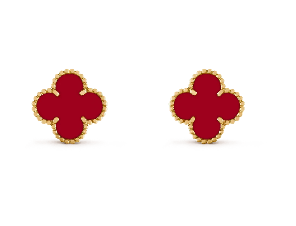 [Timi] CLOVER 20MM RED AGATE EARRINGS