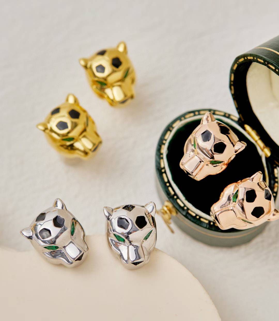 [Timi]CHRRTAH-PRINT STUD EARRINGS, THREE COLORS