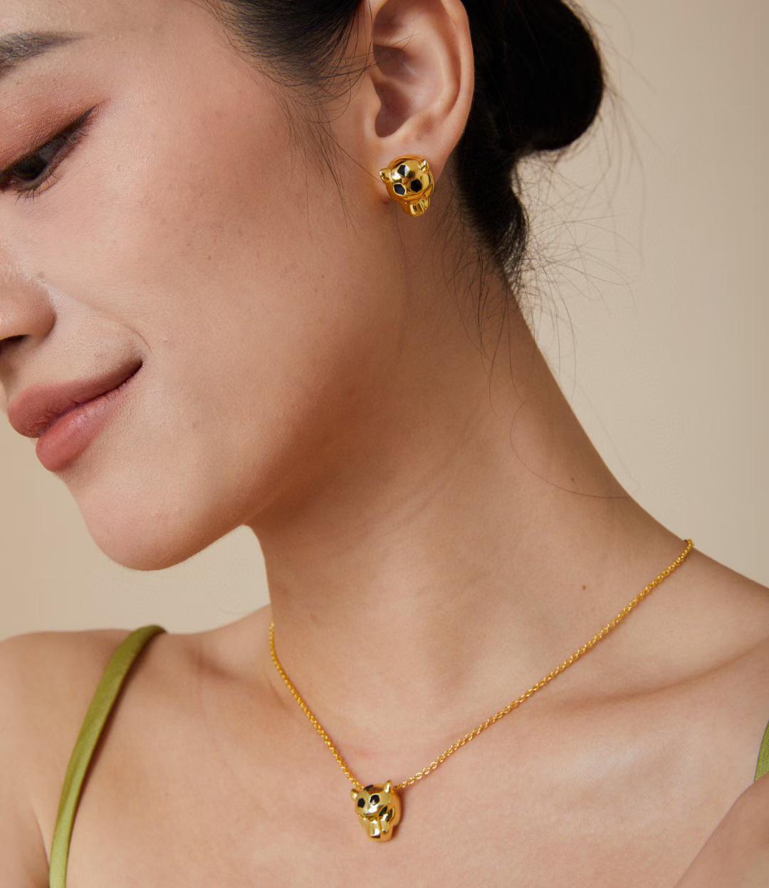 [Timi]CHRRTAH-PRINT STUD EARRINGS, THREE COLORS