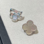 [Timi] CLOVER LARGE (20mm) 1 MOTIFS WHITE MOP STUD EARRINGS