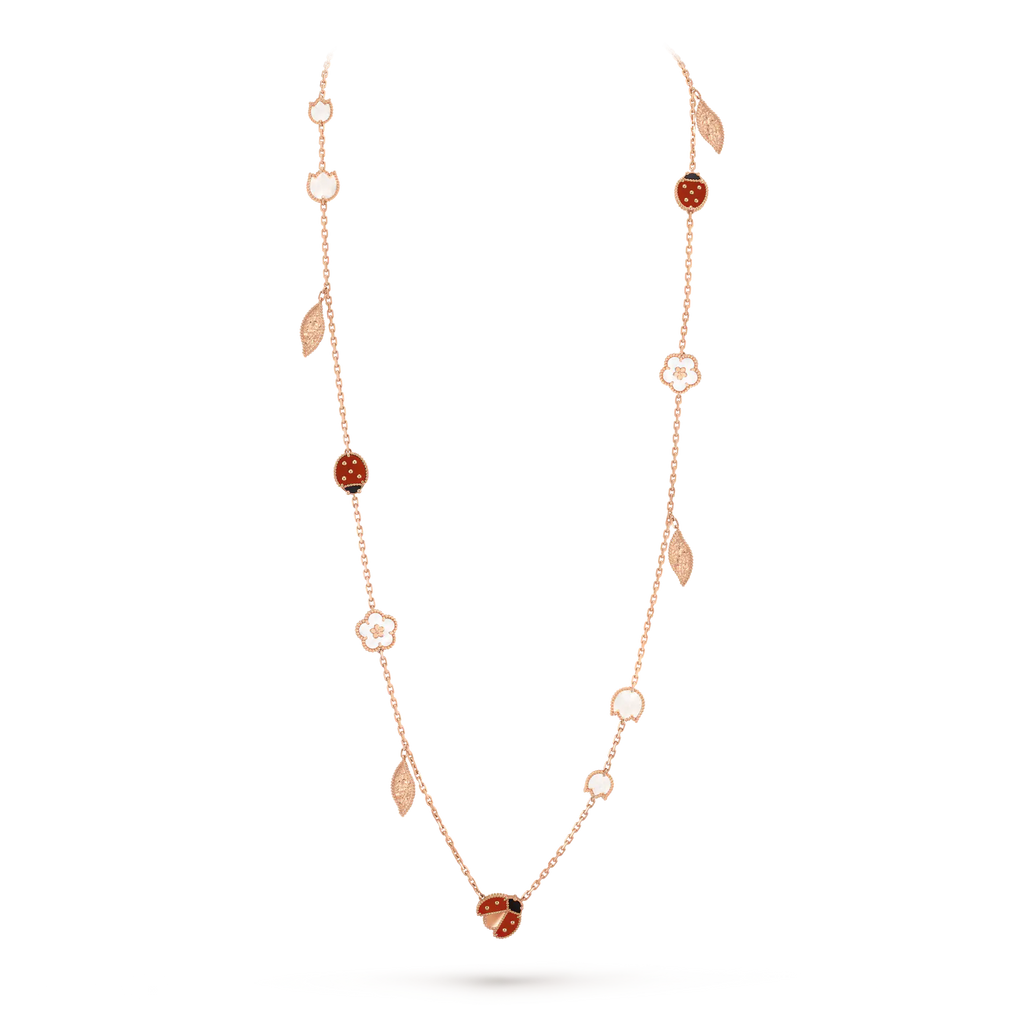 ¡®Timi¡¯LUCKY SPRING 15 MOTIFS ROSE GOLD NECKLACE